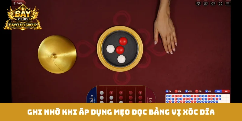 Ghi nhớ khi áp dụng mẹo đọc bảng vị xóc đĩa