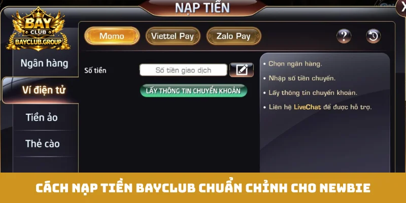 Cách nạp tiền Bayclub chuẩn chỉnh cho newbie
