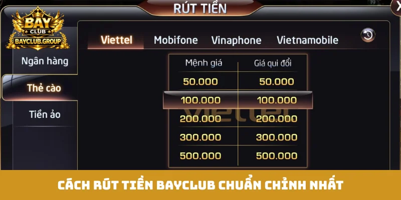 Cách rút tiền Bayclub chuẩn chỉnh nhất